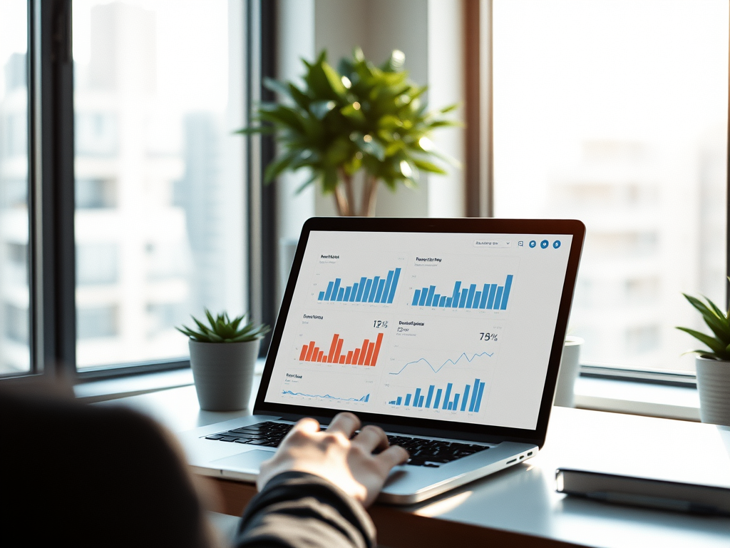 Femme assise à une table Werkstätte attentement à une application de ordinateur informatique sur un écran MacPro MacBook P...